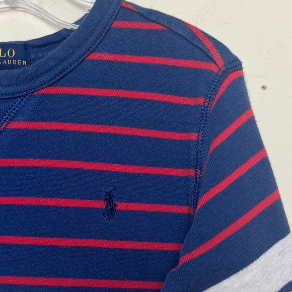 Polo Ralph Lauren Sweater Toddler 4/4T Crewneck Navy Red Gray Pullover Long - Picture 2 of 7
